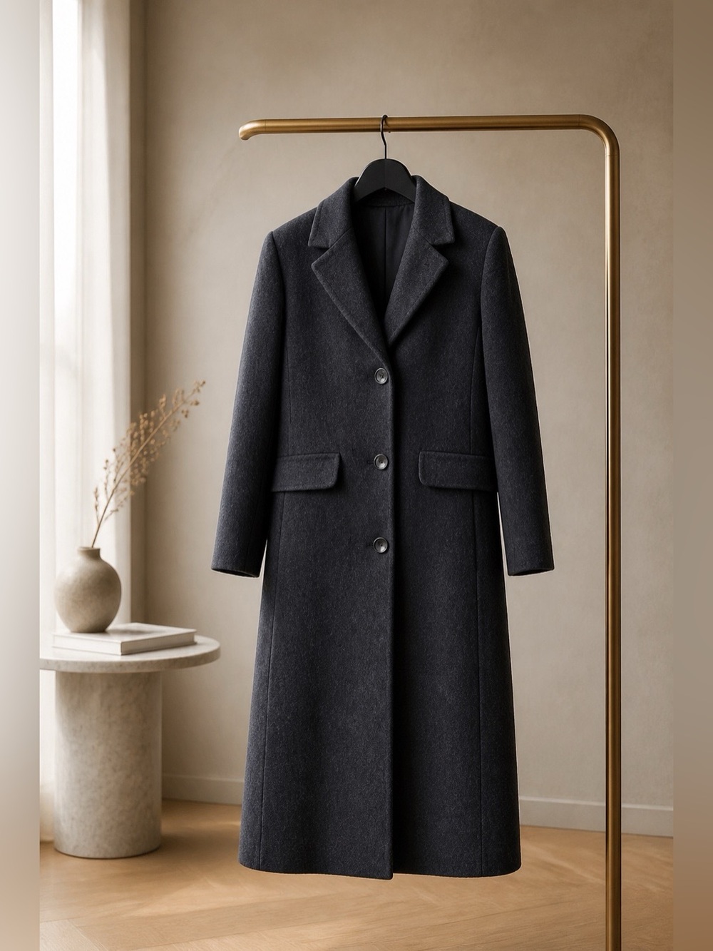 BLACK CASHMERE BLEND FORECASTER of BOSTON COAT 8